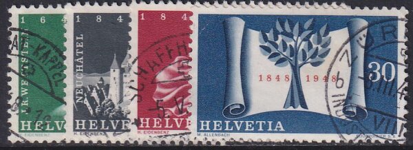 Schweiz 1948 Mi.-Nr. 496-499 - gestempelt