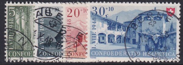 Schweiz 1948 Mi.-Nr. 508-511 - gestempelt