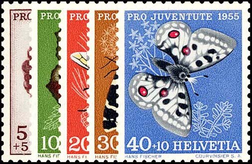 Schweiz 1955 Mi.-Nr. 618-622 - postfrisch