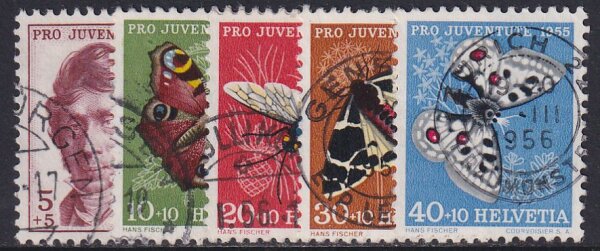 Schweiz 1955 Mi.-Nr. 618-622 - gestempelt