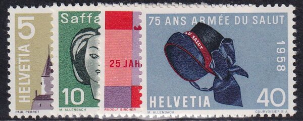 Schweiz 1958 Mi.-Nr. 653-656 - postfrisch