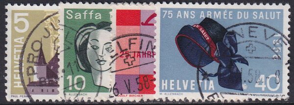 Schweiz 1958 Mi.-Nr. 653-656 - gestempelt