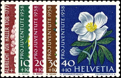 Schweiz 1958 Mi.-Nr. 663-667 - postfrisch