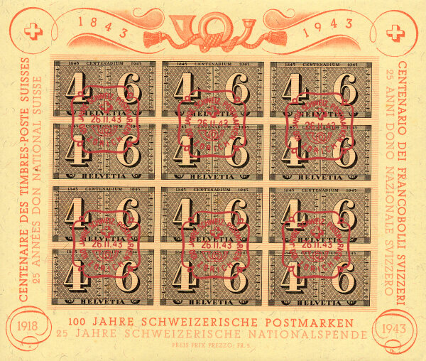 Schweiz 1943 Block 9 - gestempelt
