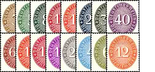 DR Dienst 1927-1932 Mi.-Nr. 114-129 - postfrisch