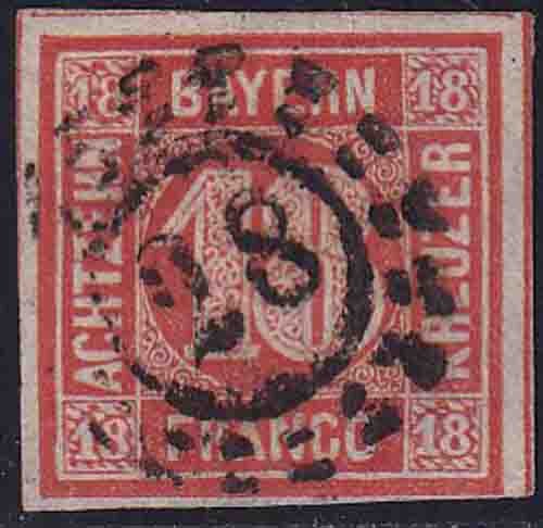 Bayern 1862 Mi.-Nr. 13 a - gestempelt