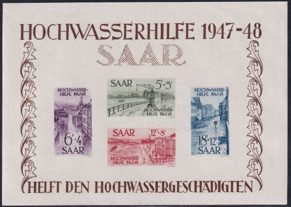Saarland 1948 Block 1-2  - postfrisch Fotoattest BPP