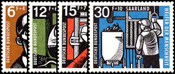 Saarland 1957 Mi.-Nr. 404-407 - postfrisch