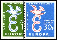 Saarland 1958 Mi.-Nr. 439-440 - postfrisch