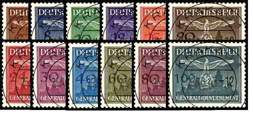 GG-Dienst 1943 Mi.-Nr. 25-36 - gestempelt