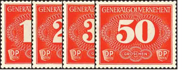 GG-Zustellungsmarken 1940 Mi.-Nr. 1-4  - postfrisch