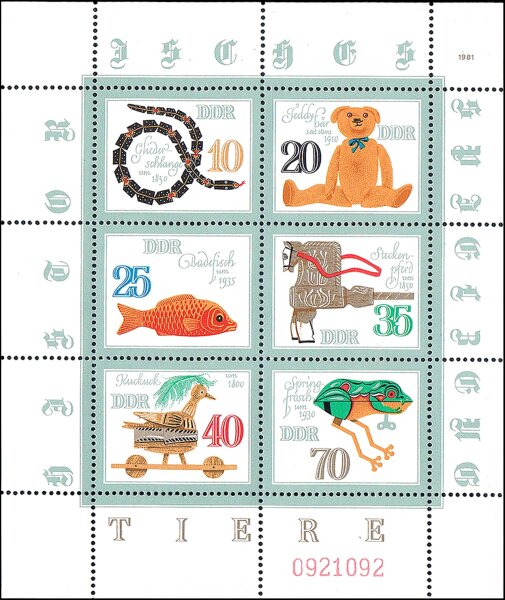 DDR 1981 Mi.-Nr. 2661-2666 KB - postfrisch