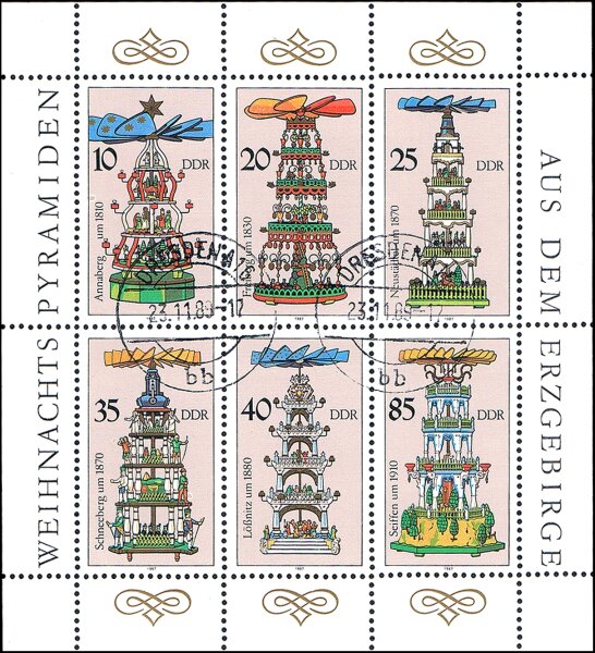 DDR 1987 Mi.-Nr. 3134-3139 KB - gestempelt