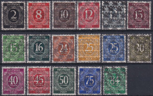 Bizone 1948 Nr. 52-68 I/II + I/IX I/II DD  - postfrisch Doppeldrucke Attest BPP