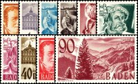 Baden 1948 Mi.-Nr. 28-37 - postfrisch