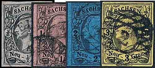 Sachsen 1855 Mi.-Nr. 8-11 - gestempelt
