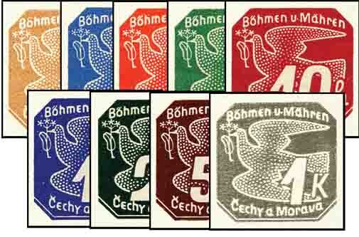 Böhmen u. Mähren 1939 Mi.-Nr. 42-50 - postfrisch