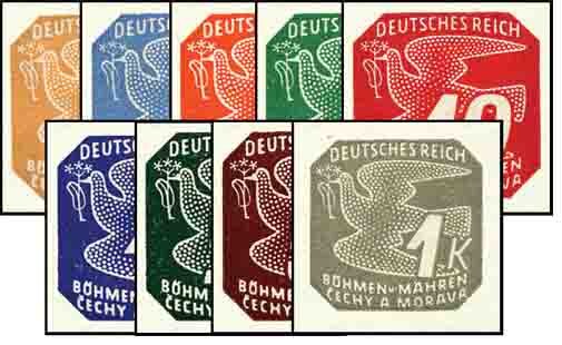 Böhmen u. Mähren 1943 Mi.-Nr. 117-125 - postfrisch