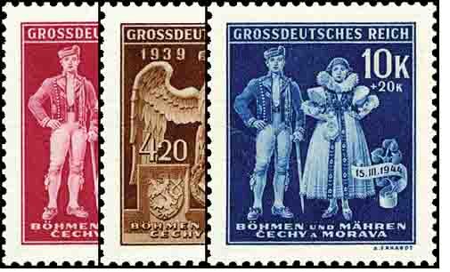 Böhmen u. Mähren 1944 Mi.-Nr. 133-135  - postfrisch