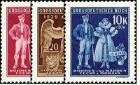 Böhmen u. Mähren 1944 Mi.-Nr. 133-135  -...