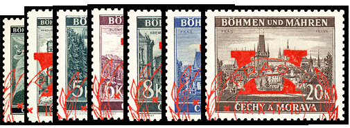 Böhmen u. Mähren 1940 Mi.-Nr. 55-61 - gestempelt