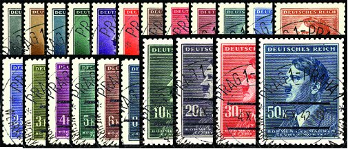 Böhmen u. Mähren 1942 Mi.-Nr. 89-110 - gestempelt