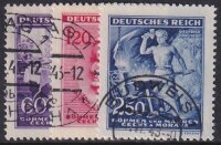 Böhmen u. Mähren 1943 Mi.-Nr. 128-130 - gestempelt