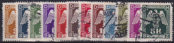 B+M-Dienst 1941-1943 Mi.-Nr. 13-24 - gestempelt