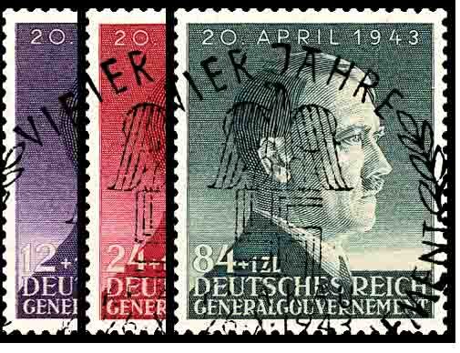 Generalgouvernement 1943 Mi.-Nr. 101-103 - gestempelt