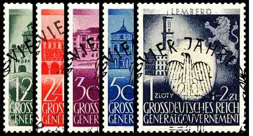 Generalgouvernement 1943 Mi.-Nr. 105-109 - gestempelt