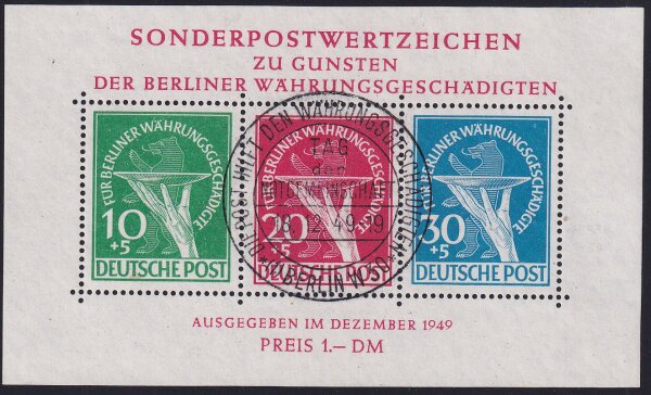 Berlin 1949 Block 1 III FA - Sonderstempel