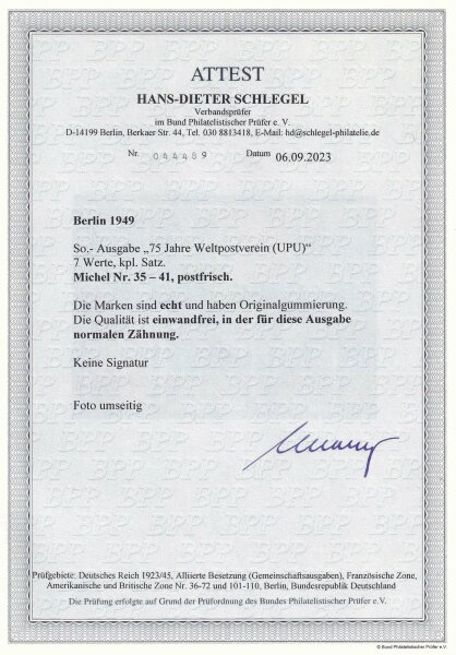 Berlin 1949 Mi.-Nr. 35-41 FA - postfrisch