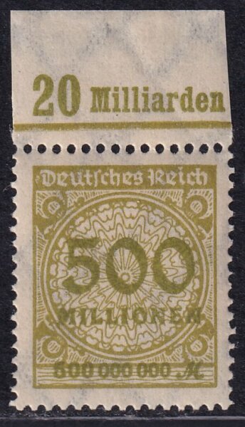 Inflation 1923 Mi.-Nr. 324 A OR Pl. C Oberrand - postfrisch