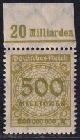 Inflation 1923 Mi.-Nr. 324 A OR Pl. C Oberrand - postfrisch