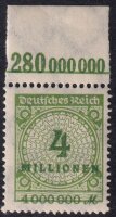 Inflation 1923 Mi.-Nr. 316 A Pl. C Oberrand - postfrisch