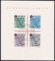 Baden 1949 Block 2 I - gestempelt Attest Schlegel...