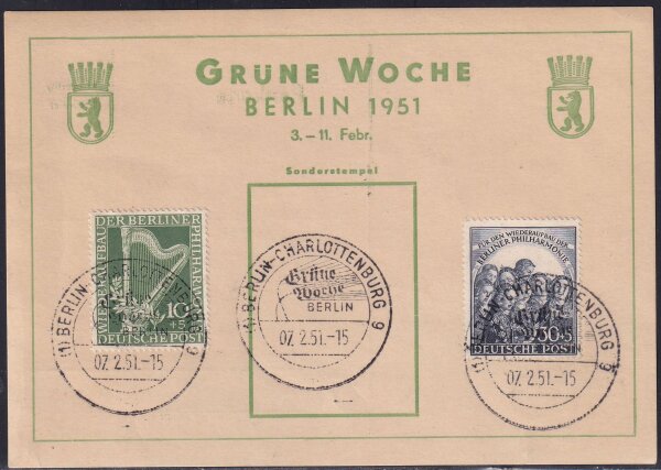 Berlin 1950 Mi.-Nr. 72-73 Sonderkarte Grüne Woche