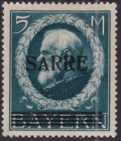 Saargebiet 1920 Mi.-Nr. 30 II "kleines A"...