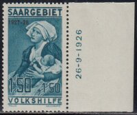 Saargebiet 1927 Mi.-Nr. 125 Br Randstück Druckdatum...