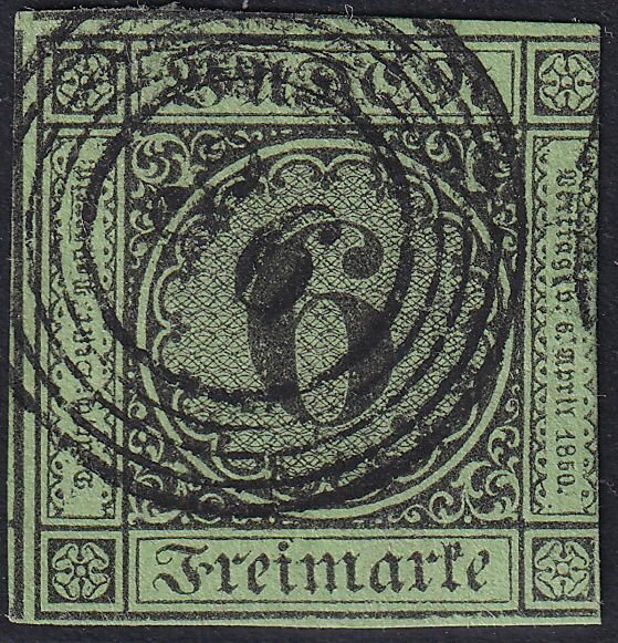 Baden 1851 Mi.-Nr. 3 b - gestempelt