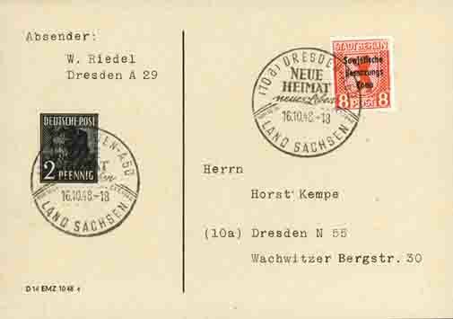SBZ 1948 Postkarte
