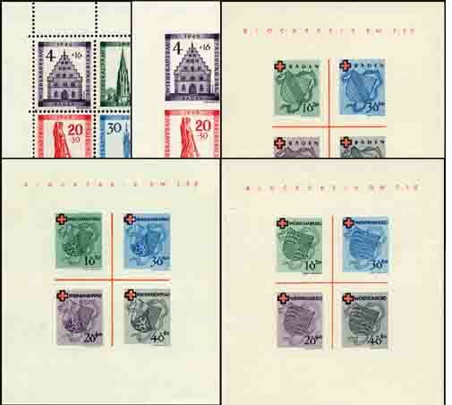 Französische Zone Sammlung der Blockausgaben - postfrisch