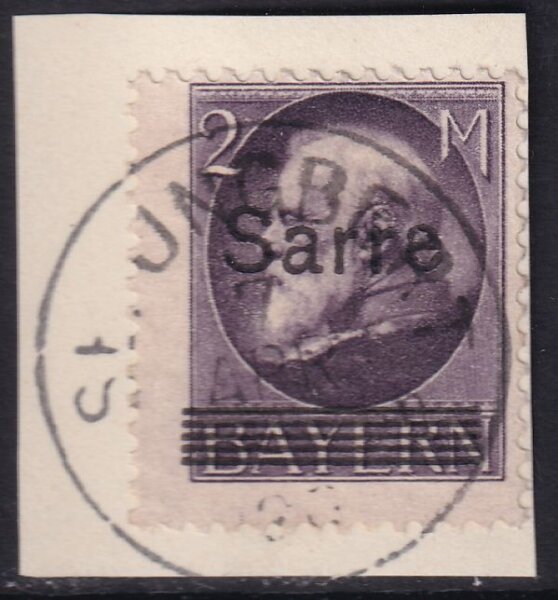 Saargebiet 1920 Mi.-Nr. 28 b - Briefstück geprüft