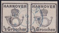 Hannover 1860 Mi.-Nr. 17 y Paar - gestempelt