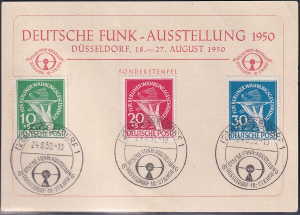 Berlin 1949 Mi.-Nr. 68-70 - Sonderkarte Deutsche Funkausstellung