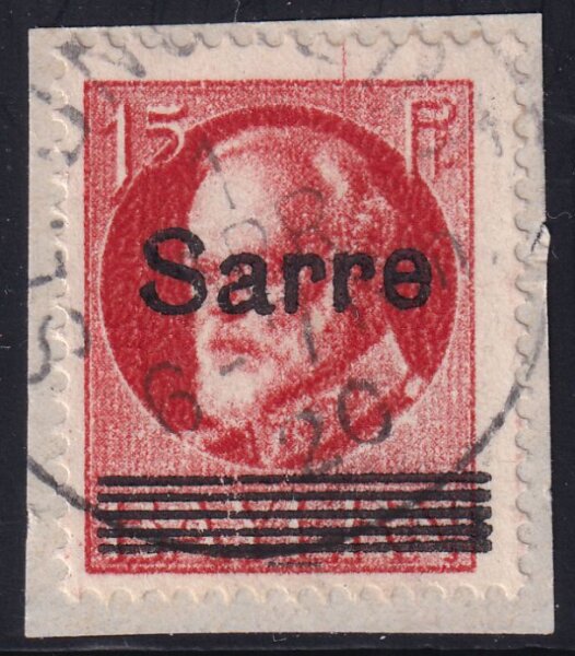 Kopie von Saargebiet 1920 Mi.-Nr. 20 b - gestempelt Briefstück geprüft