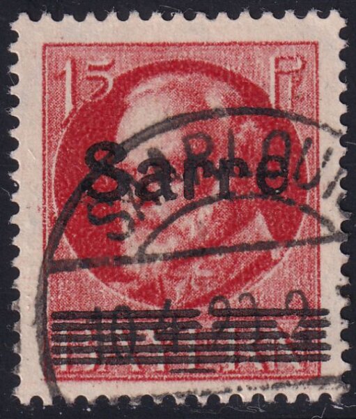 Kopie von Kopie von Saargebiet 1920 Mi.-Nr. 20 b - gestempelt geprüft