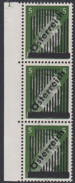 Österreich 1945 Nr. 668 I Dreierstreifen 14+14+14 Gitterlinien postfrisch geprüft VÖB