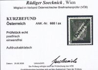 Österreich 1945  Nr. 668 I ax postfrisch Aufdruckabklatsch Befund VÖB