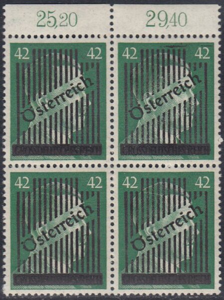 Österreich 1945 Wiener Aufdruck Nr 673 I 4er Block postfrisch Befund VÖB